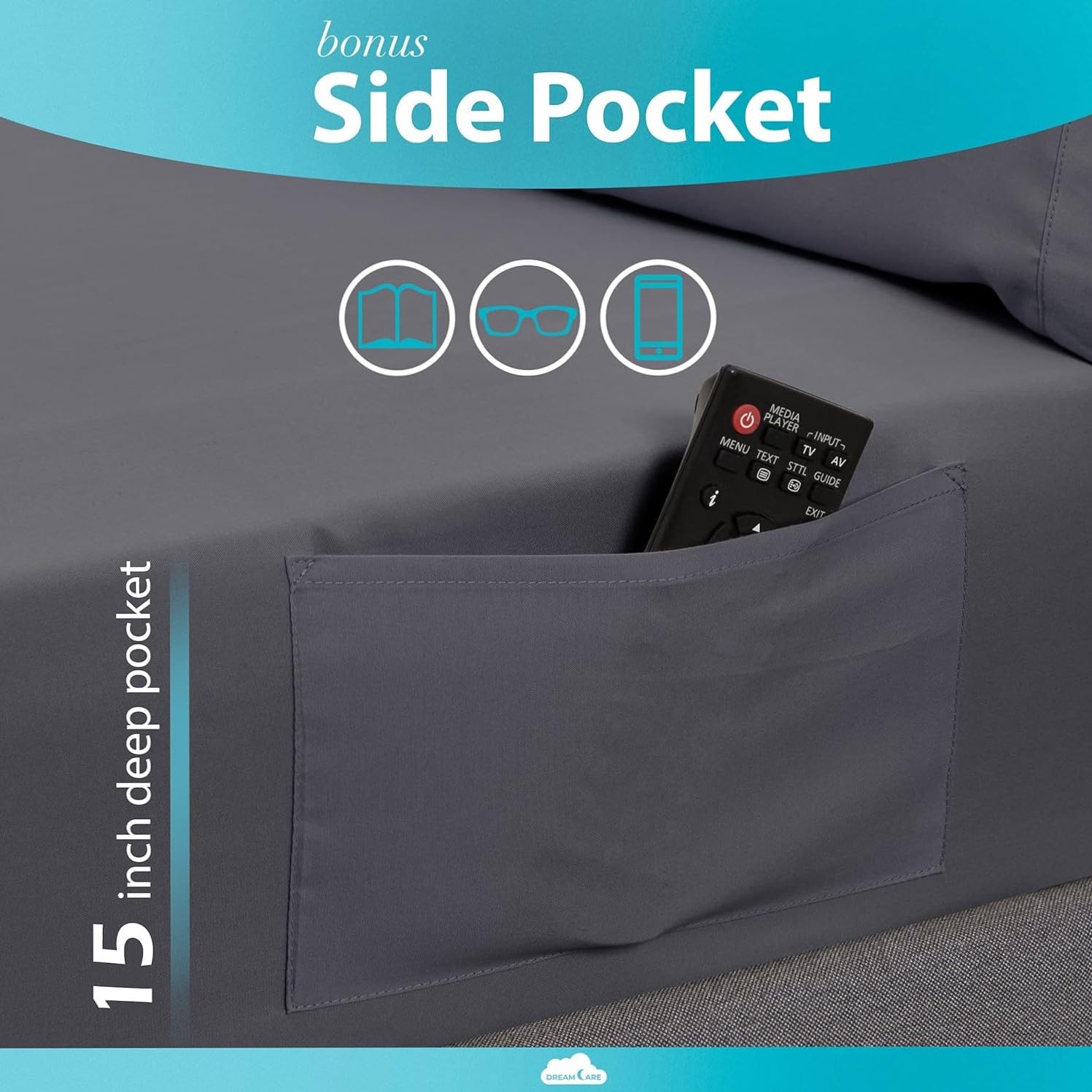 Amazon.com: DREAMCARE King Size Sheets Set - 6 pcs Breathable